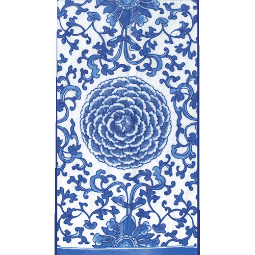 Caspari Indigo Garden Blue Paper Cocktail Napkins - 20pk