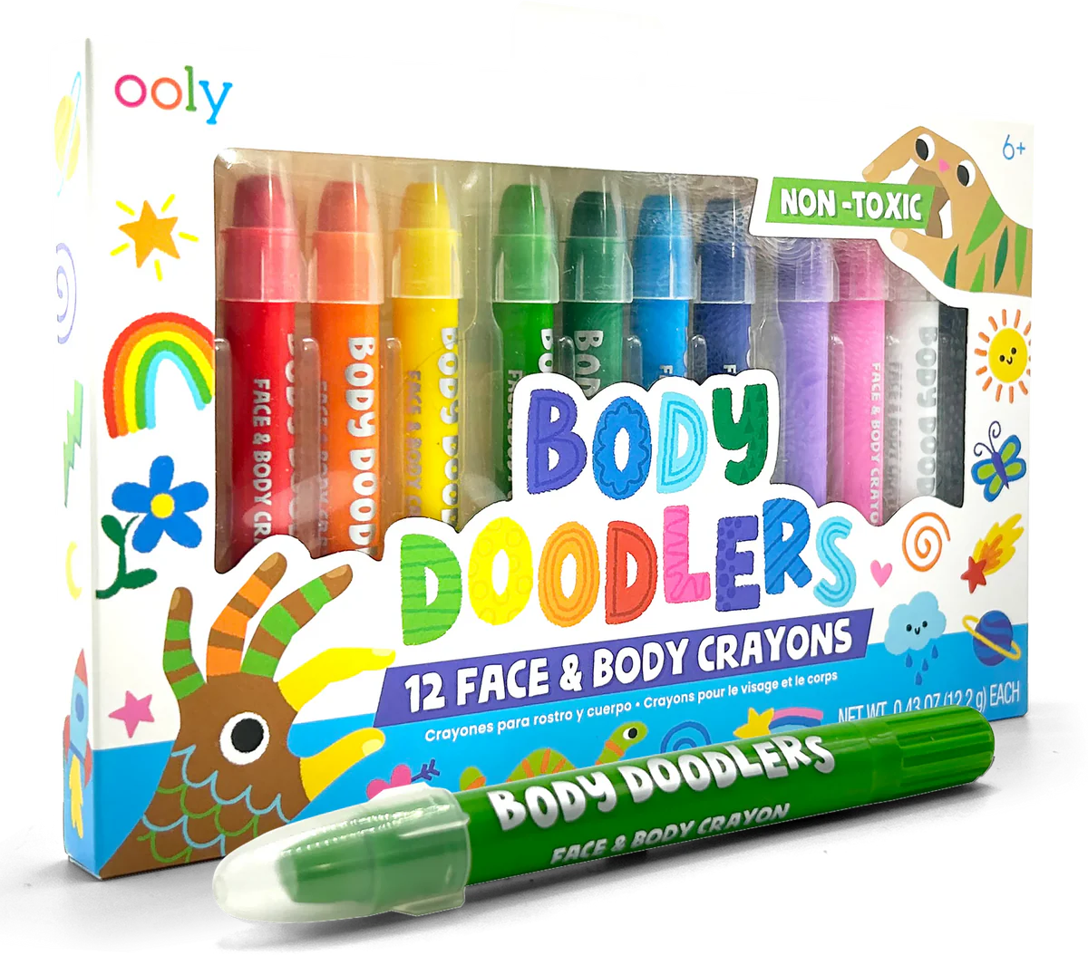 Ooly Body Doodlers - Face & Body Crayons - Set of 12