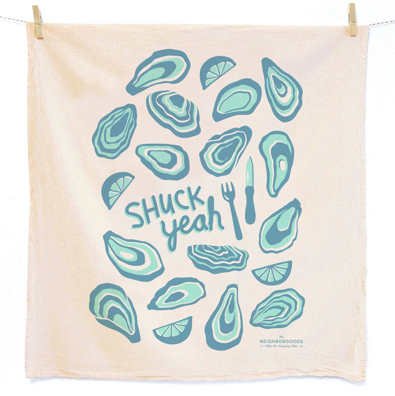 Dish Towel & Sponge Cloth Gift Set – Oysters – "Shuck Yeah"