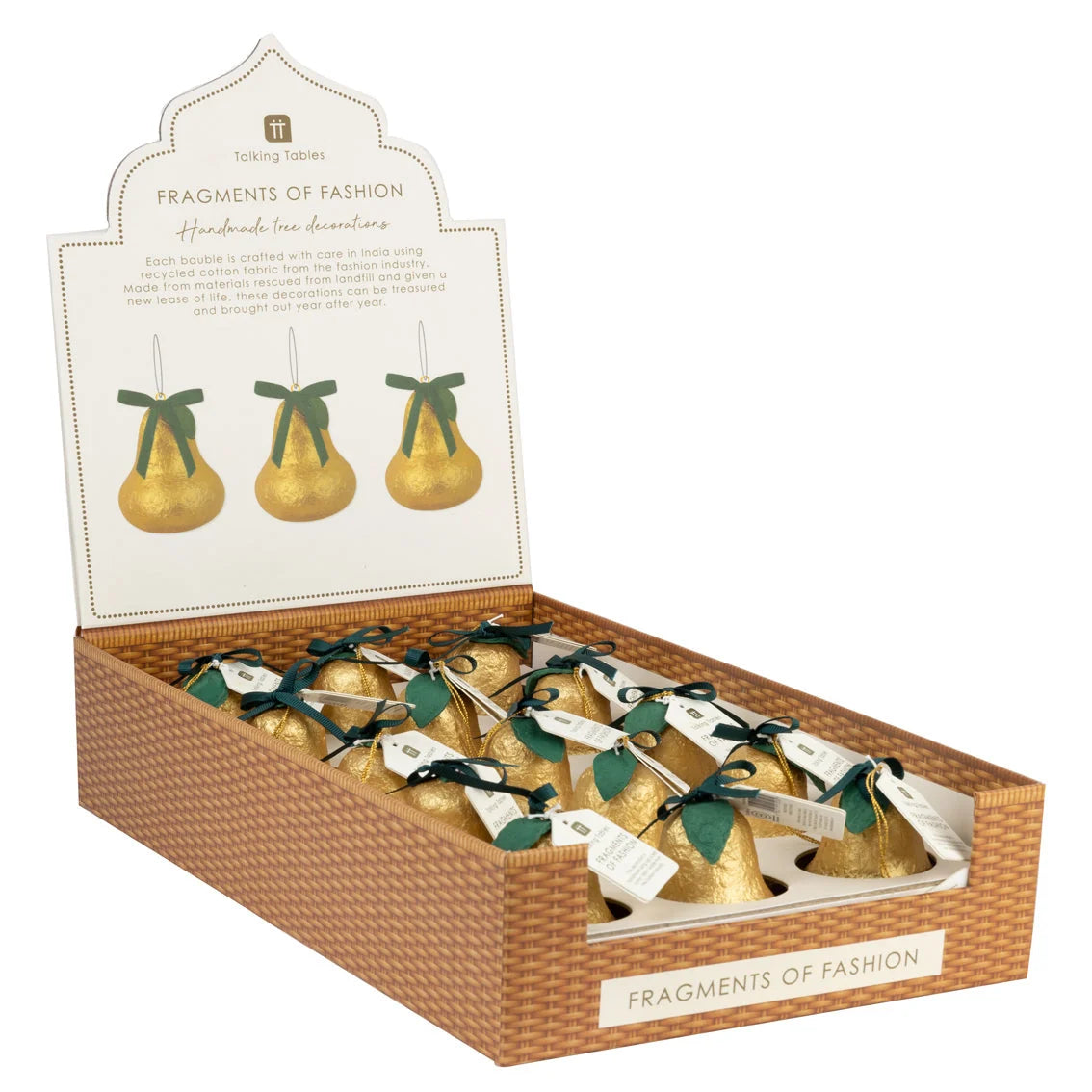 Handmade Gold Pear Holiday Decorations