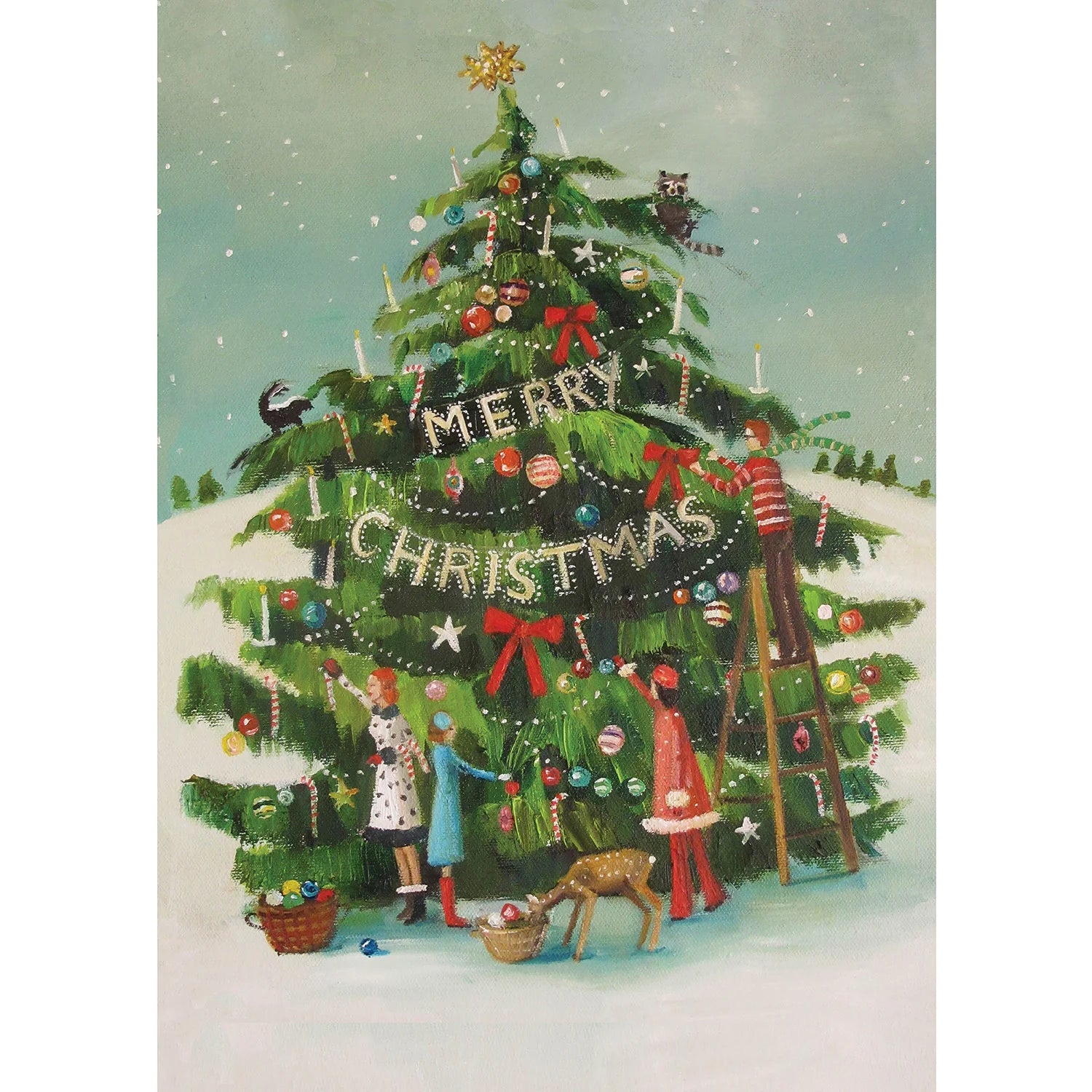 Hester & Cook Trim the Tree Christmas Card – 1 Card & 1 Envelope