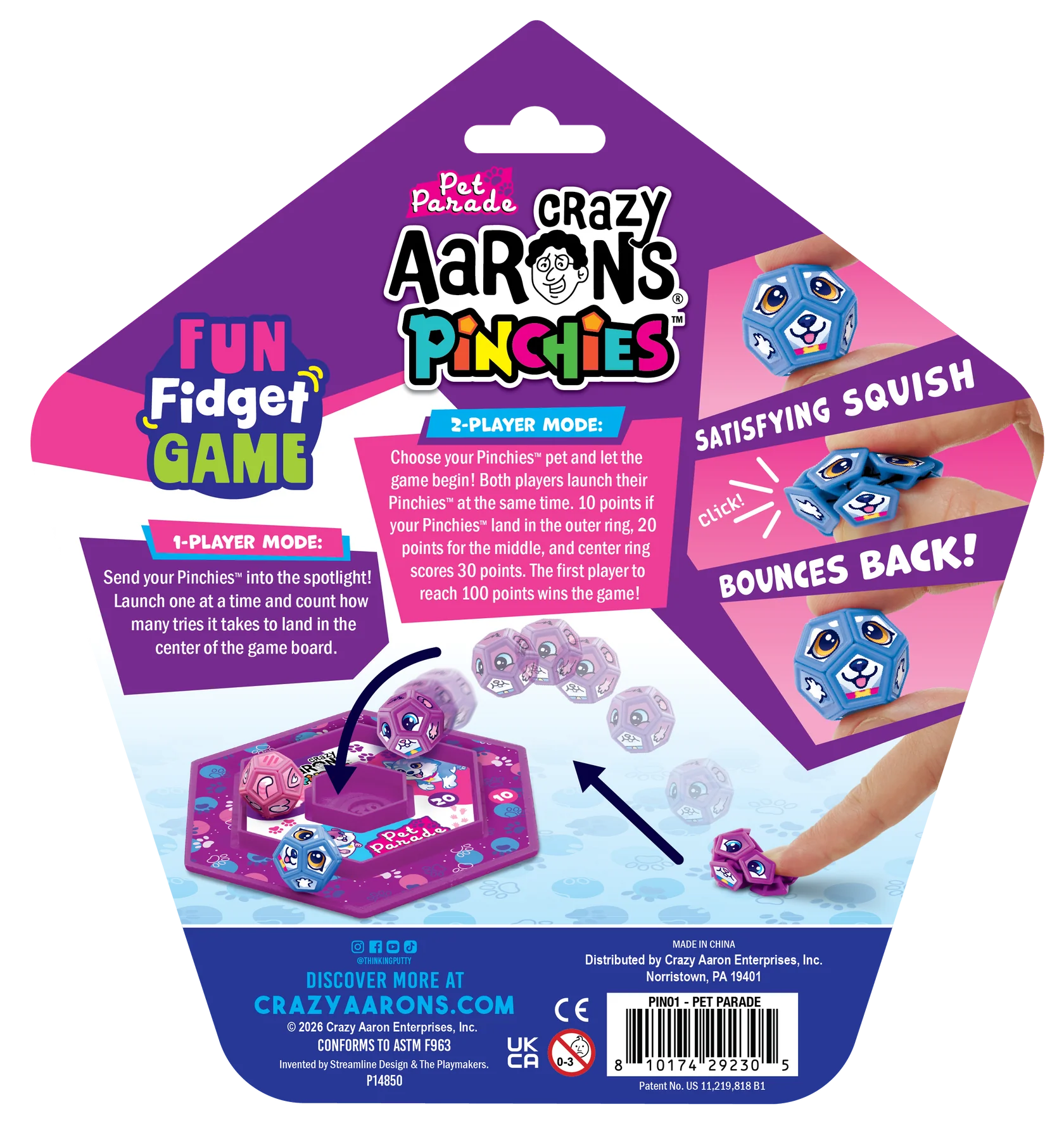 Crazy Aarons Pinchies –  Squeezable Fidget Friends – Pet Parade