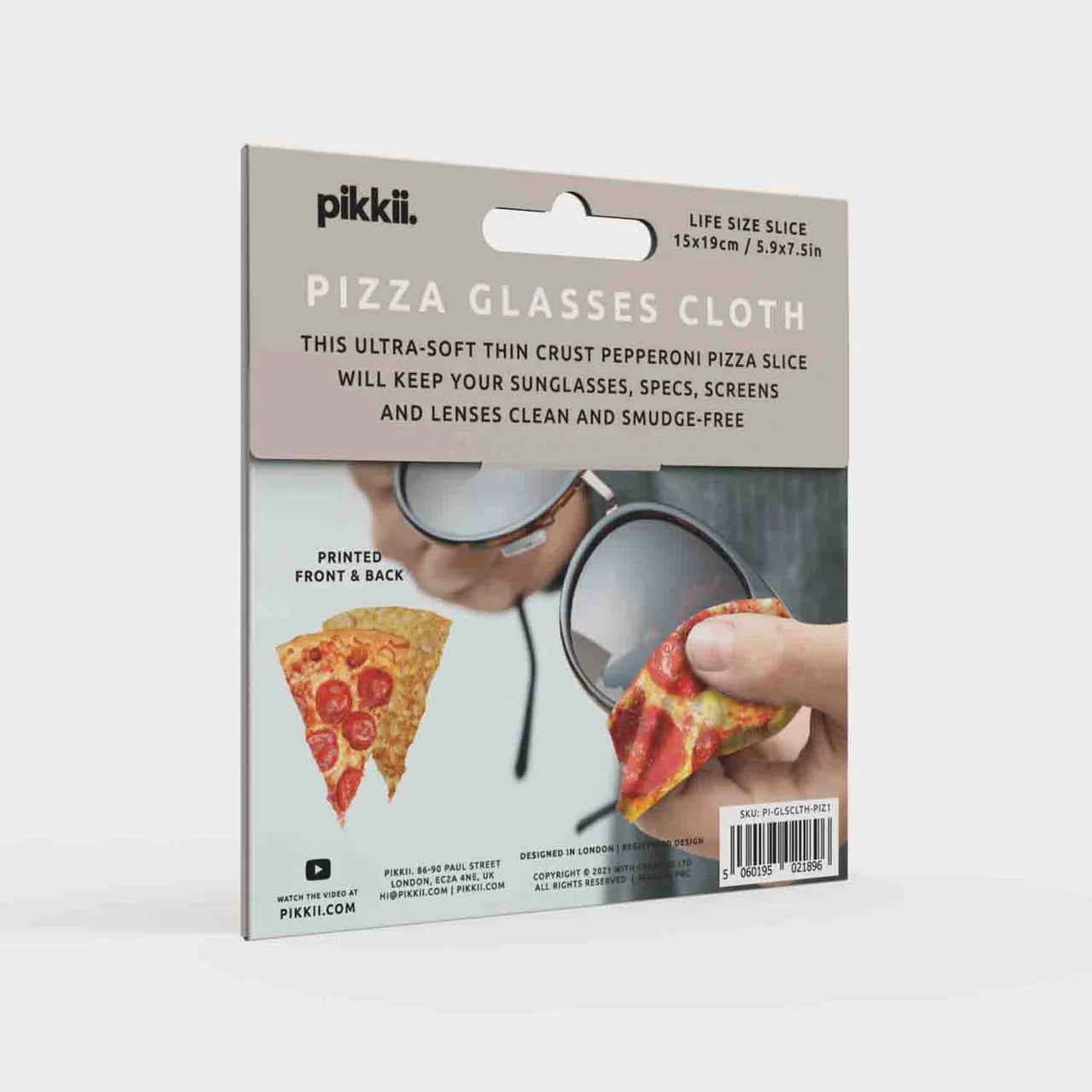 Pikkii Pepperoni Pizza Eyeglass Cleaning Cloth