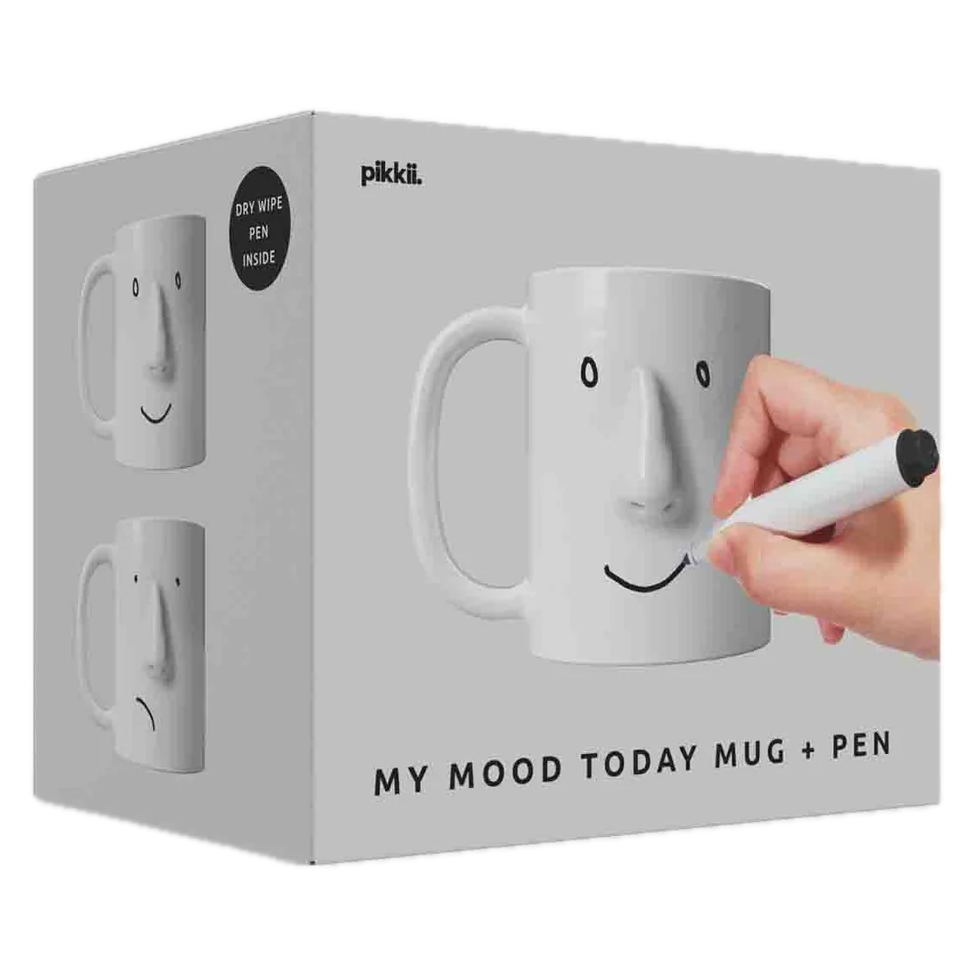 Pikkii Ceramic My Mood Today Mug + Dry Wipe Pen Set