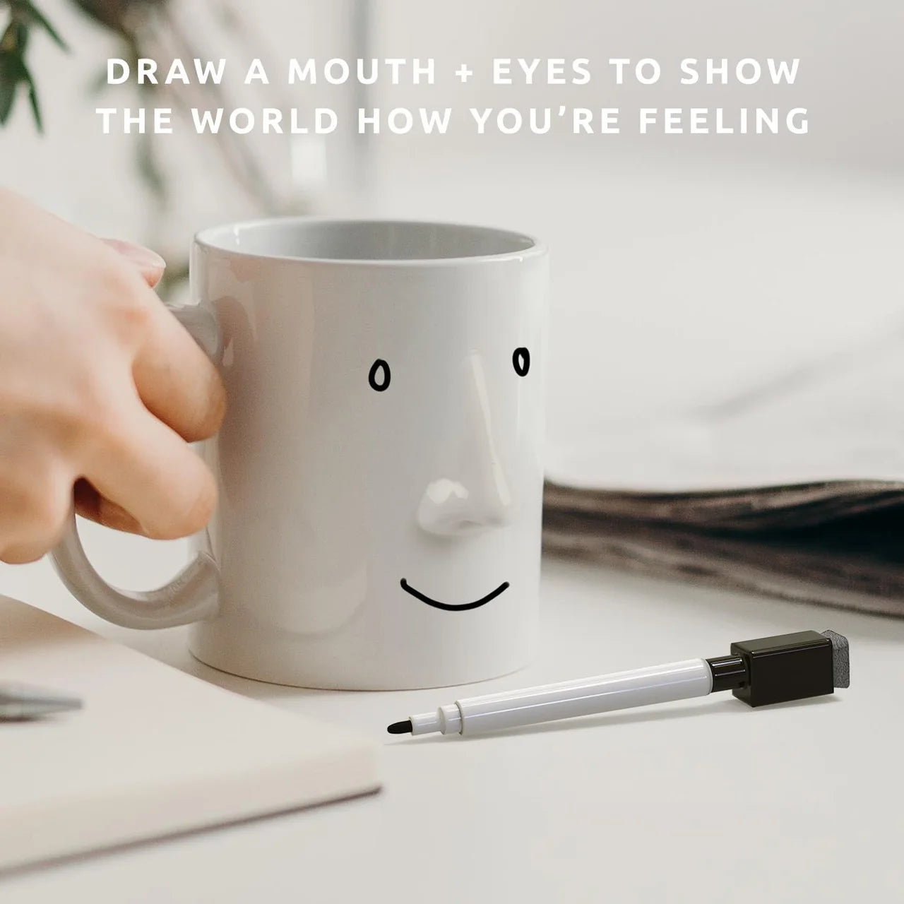 Pikkii Ceramic My Mood Today Mug + Dry Wipe Pen Set