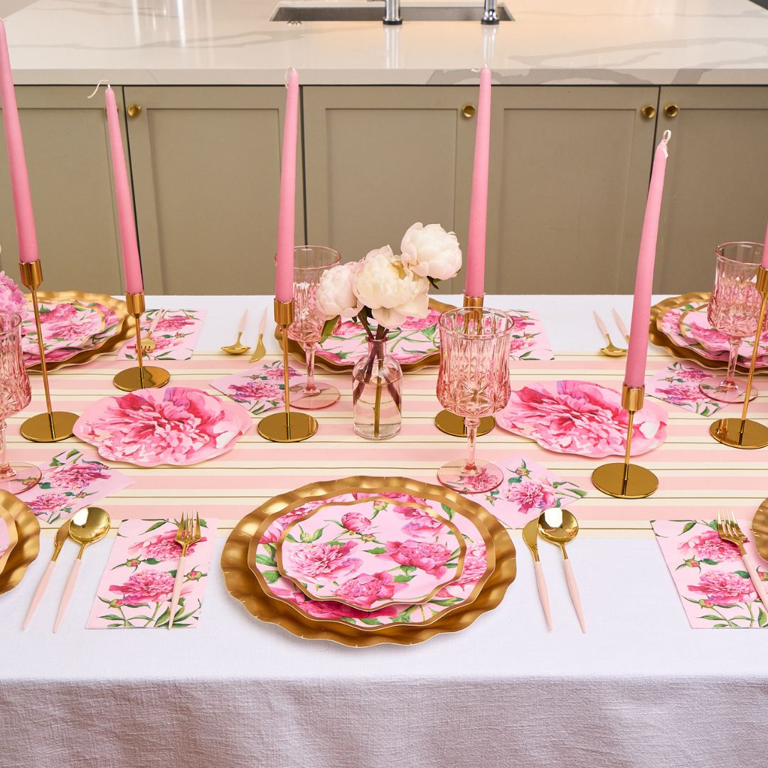 Sophistiplate Wavy Paper Dinner Plates – 8pk – Pink Peonies