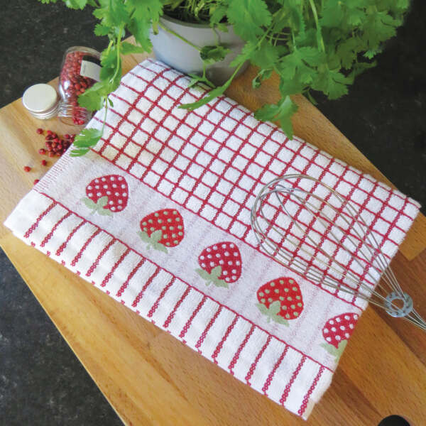 Samuel Lamont Poli Dri 100% Cotton Dish Towel – Strawberry – Pack of 2