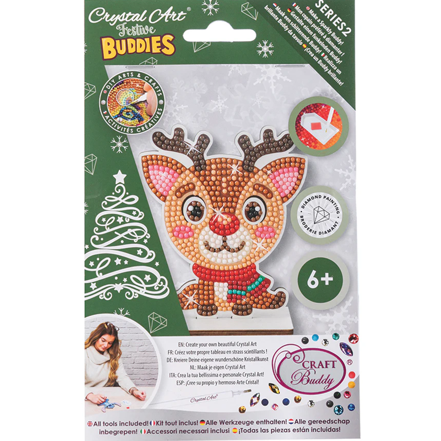 Chrystal Art Craft Kit – Festive Buddies – Reindeer