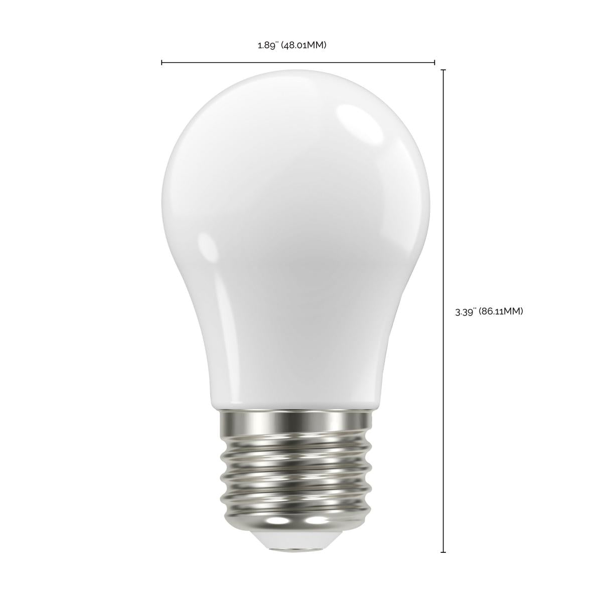 Satco LED A15 Classic Appliance Light Bulb - Frosted – 5W – 40W Equivalent – E26 Base – Warm White – 2700K