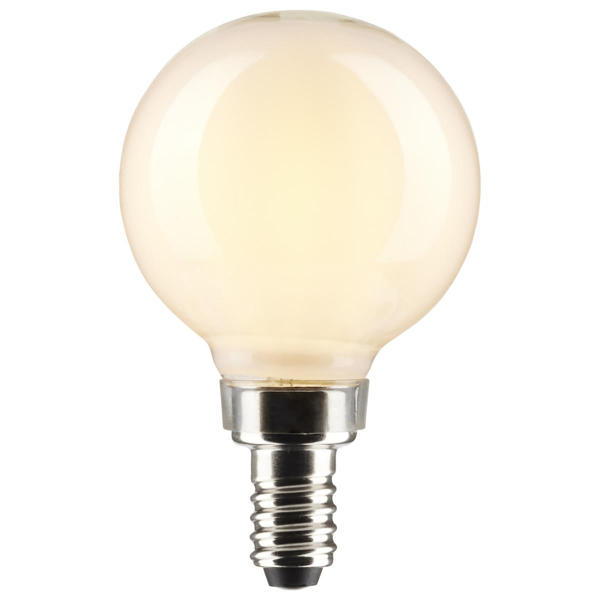 Satco LED G16.5 Bulb – 5.5W – 60W Equivalent – E12 Base – Warm White – 2700K