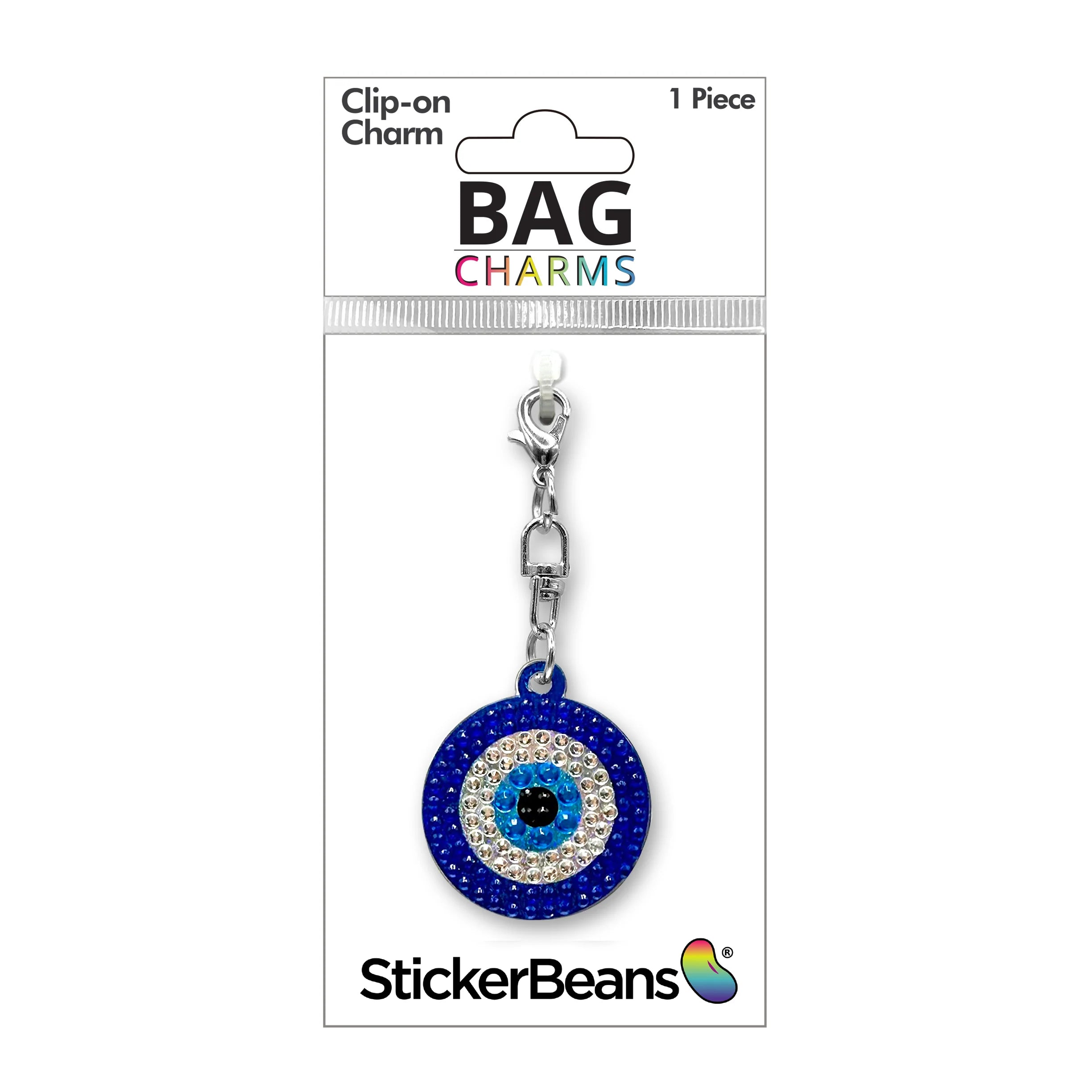 StickerBeans Clip on Sparkling Rhinestone Charms – Evil Eye