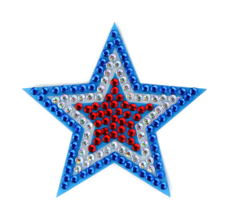 StickerBeans RWB Star Sparkle Sticker – 2"