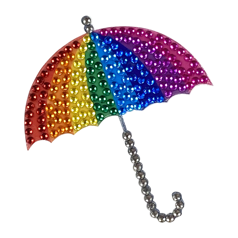 StickerBeans Umbrella Rhinestone Sparkle Sticker – 2"