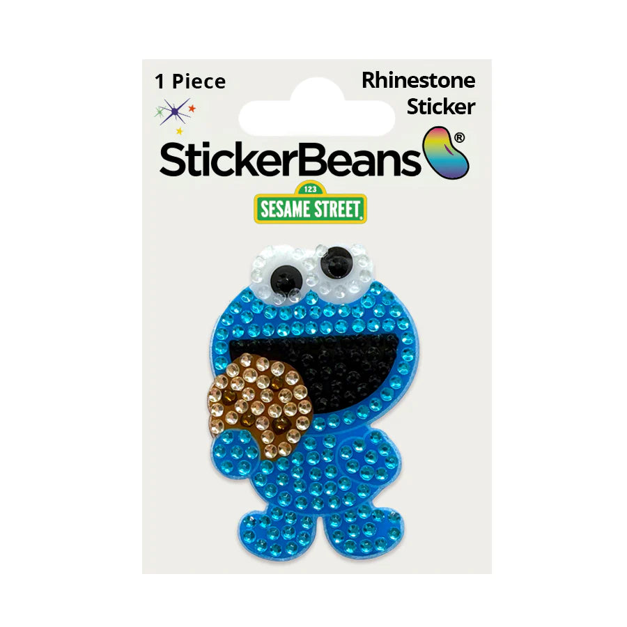 StickerBeans Sesame Street Collection – Cookie Monster – Sparkle Sticker – 2"
