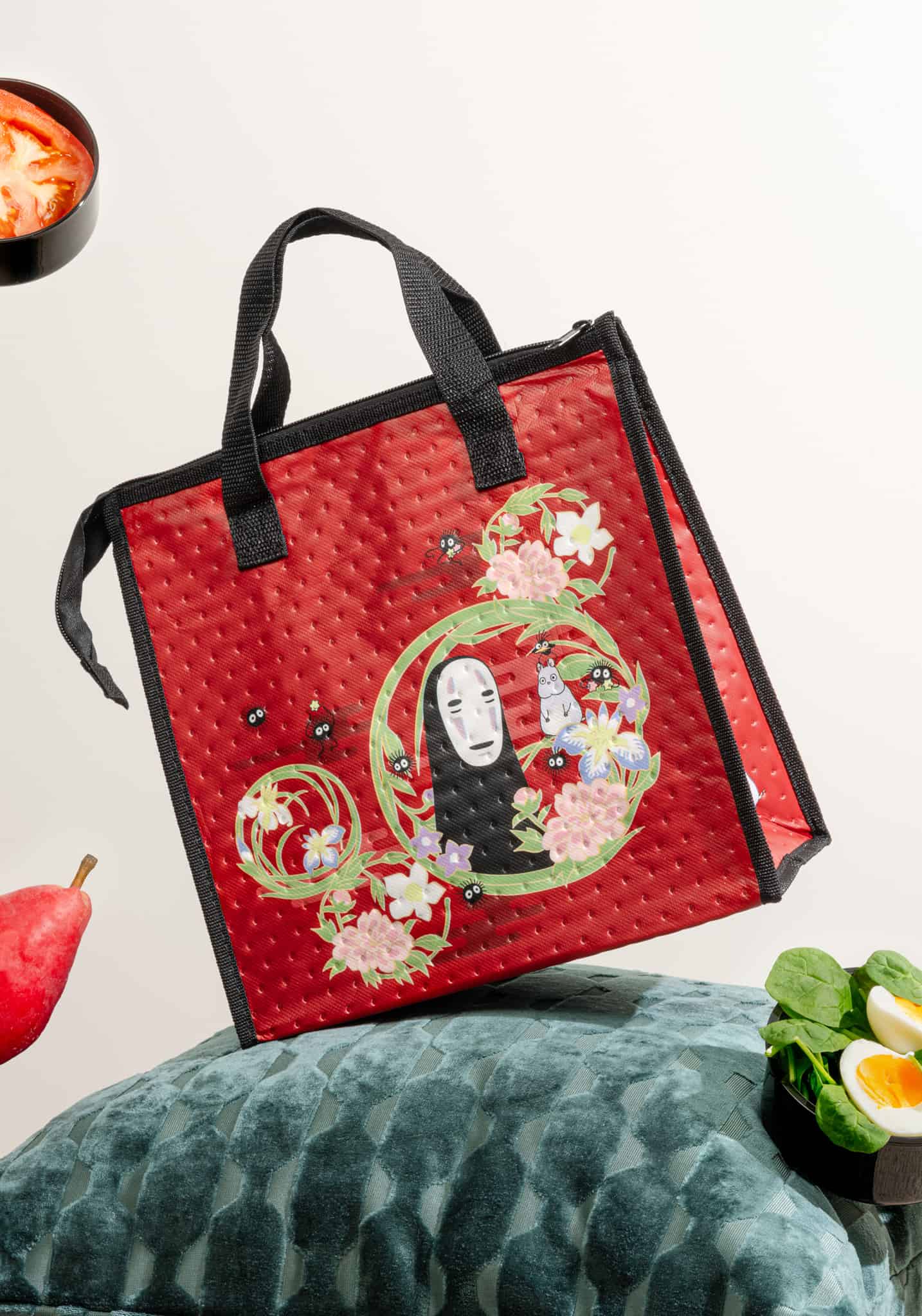 Spirited Away Insulated Lunch Bag – Dark Red – 10.5" x 11"