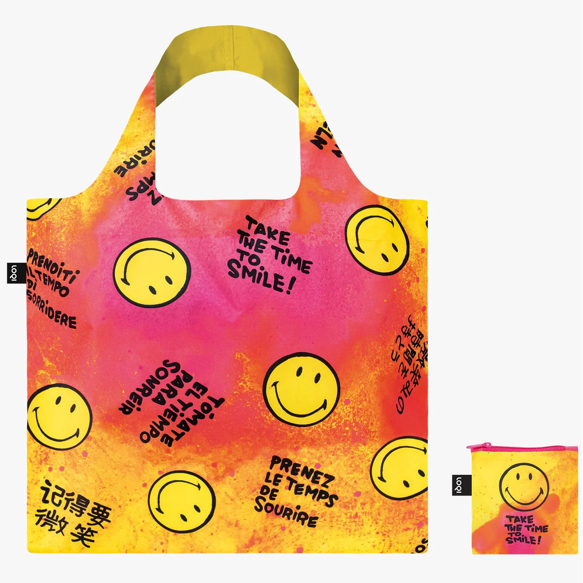 LOQI Reusable Tote Bag – Smiley Take The Time to Smile