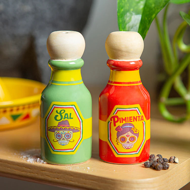 Kikkerland Hot Sauce Style Salt & Pepper Shaker Set