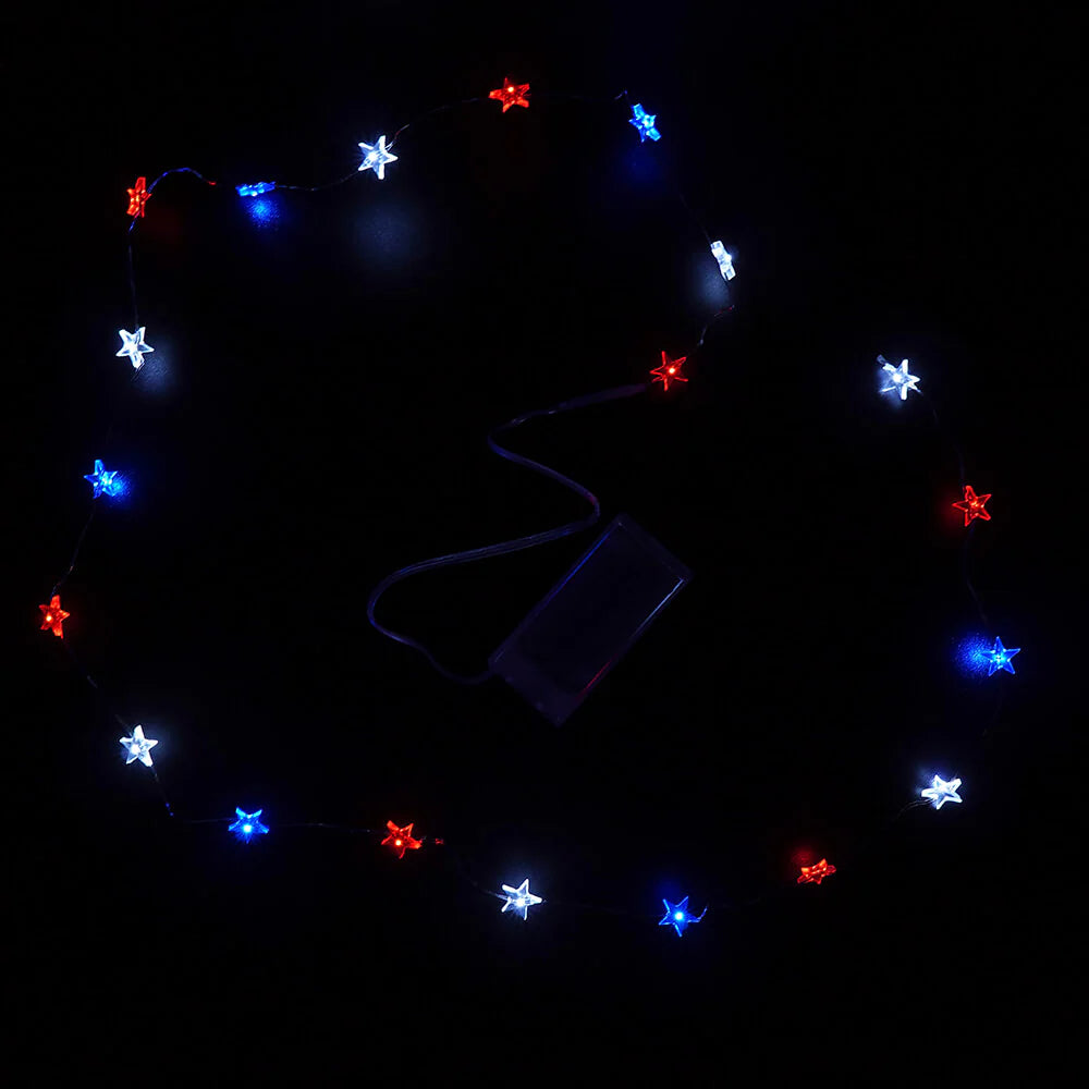 Patriotic Star Light Strings - Battery Powered - 40" Length