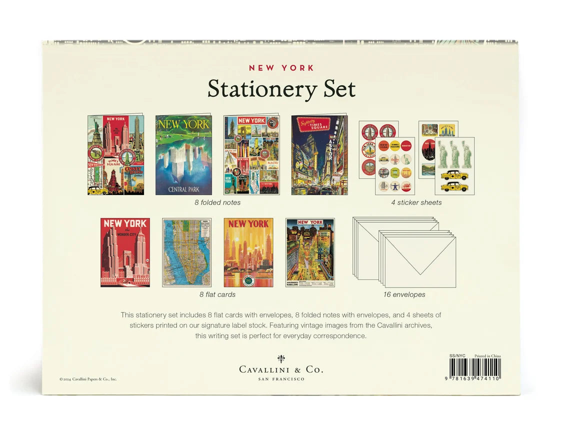 Cavallini & Co. New York Stationary Set – 8 Cards & Envelopes