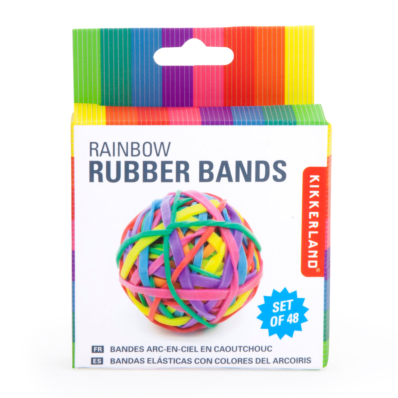 Kikkerland Rainbow Rubberbands - Set of 48