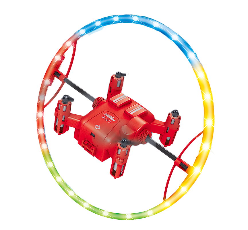 Starship Drone With Spinning Halo LED Lightshow – Assorted Colors