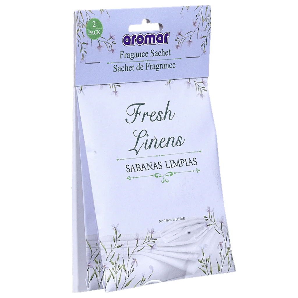 Aromar Scented Sachets – Fresh Linens – 2 Pack