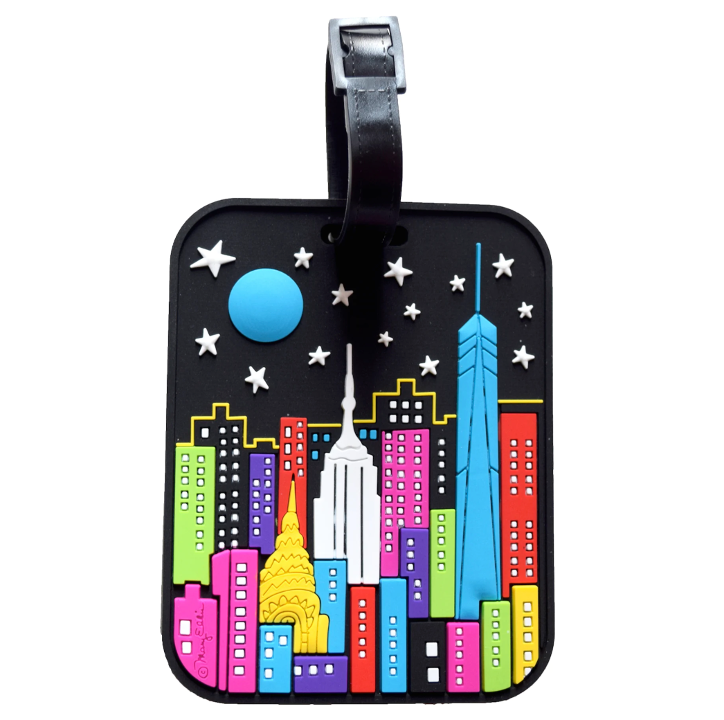 NY Night Skyline 3D Luggage Tag