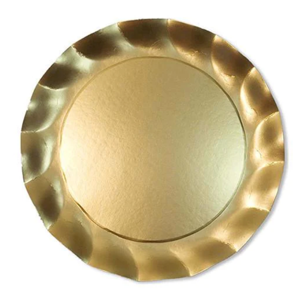 Sophistiplate Paper Dinner Plate– Satin Gold – 8pk