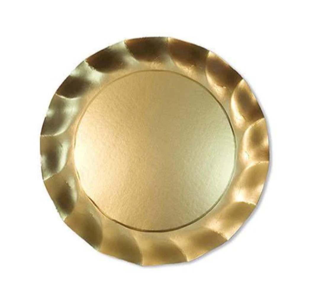 Sophistiplate Paper Salad & Dessert Plate – Satin Gold – 8pk