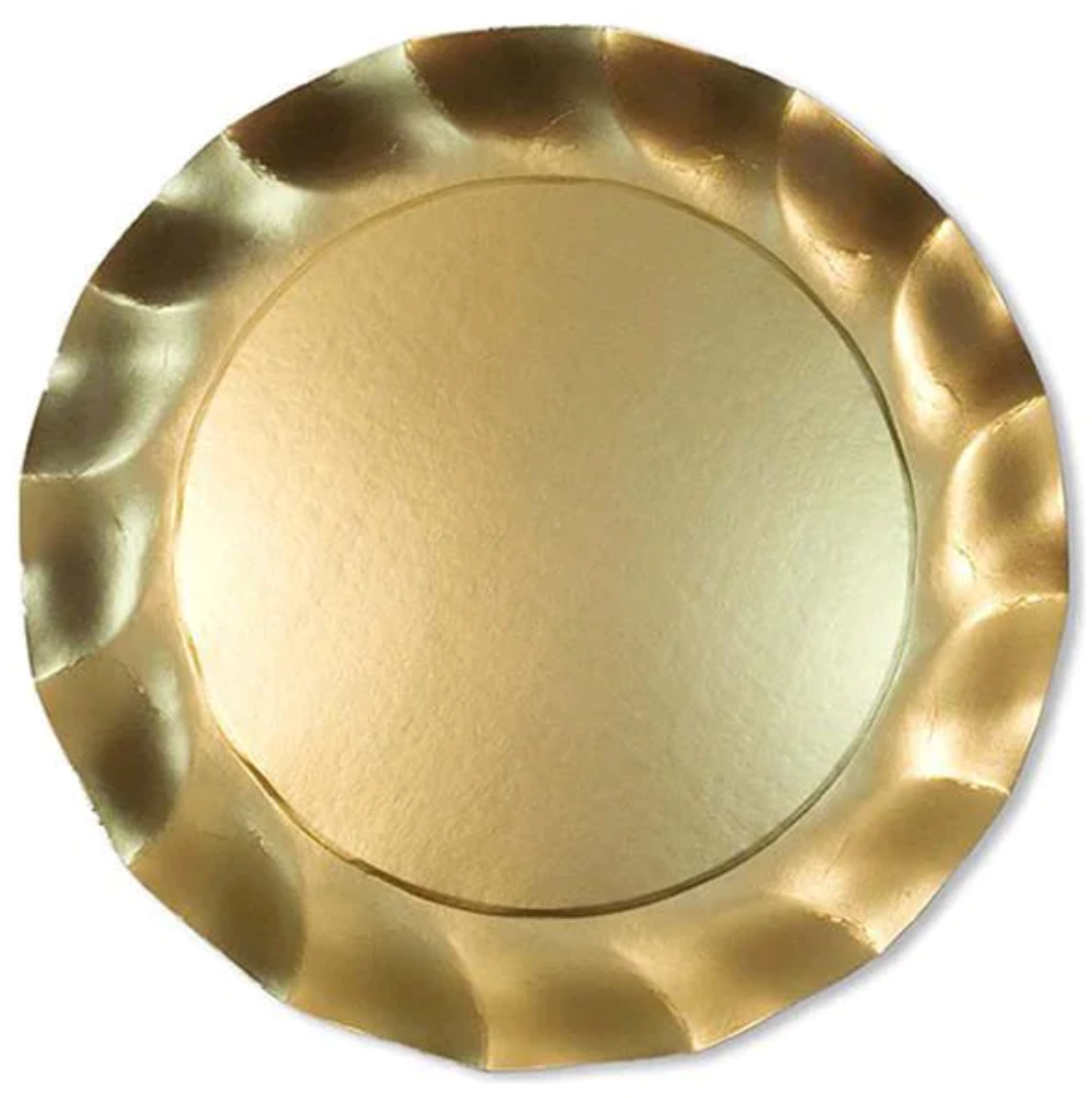 Sophistiplate Paper Charger Plate – 8pkg – Satin Gold