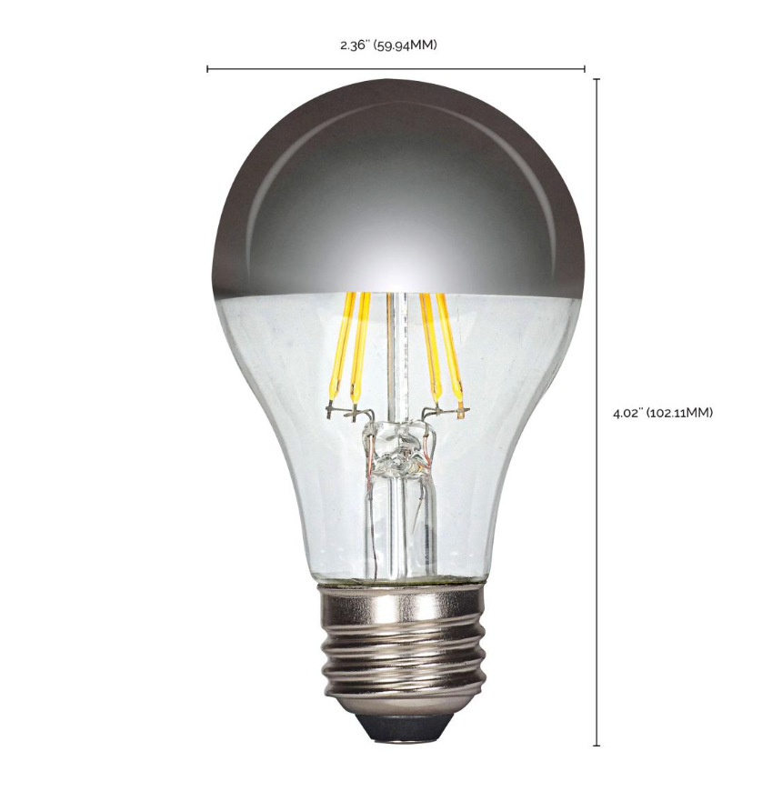 A19 60 Watt Equivalent LED Silver Crown Medium Base Light Bulb