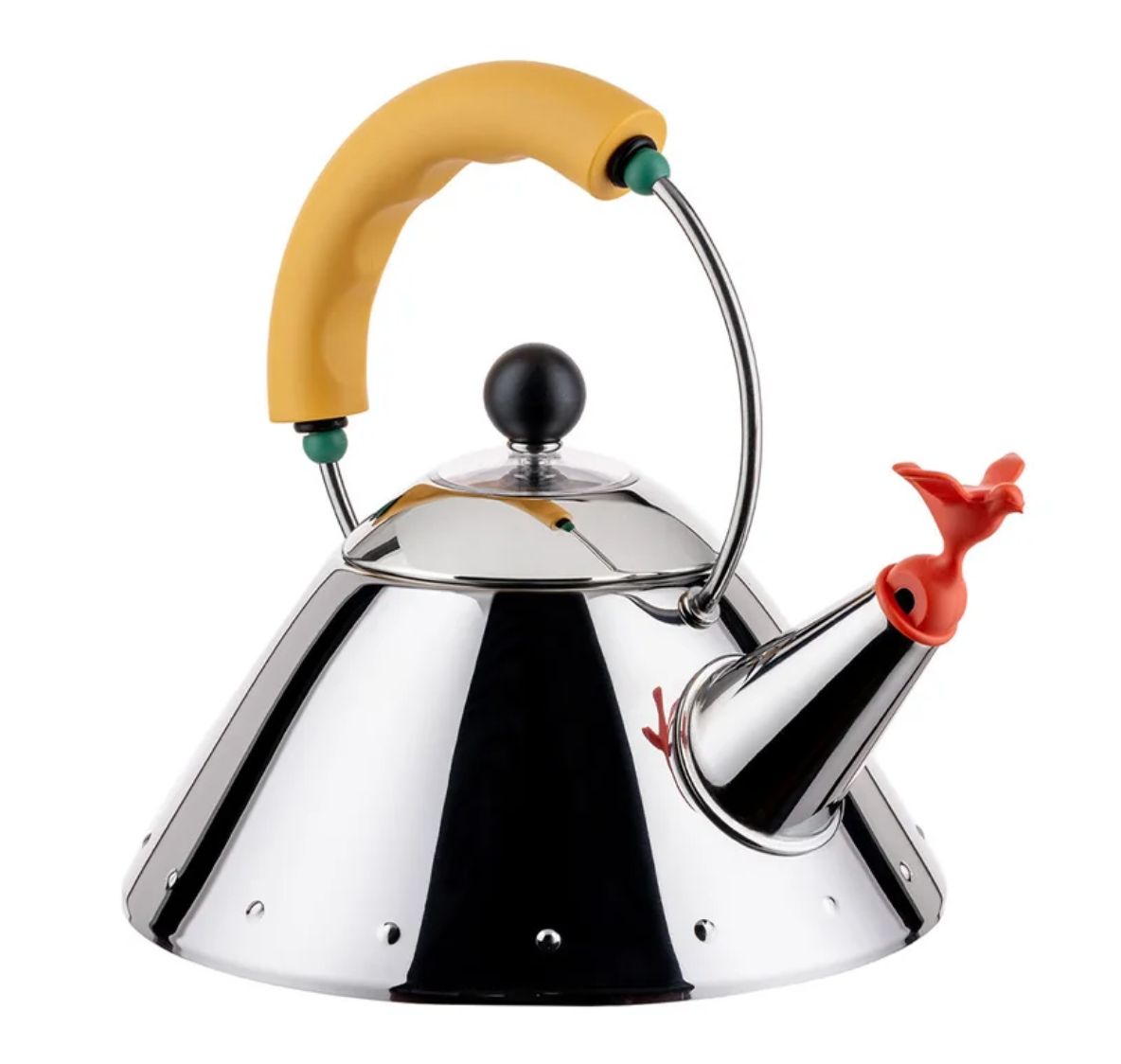 Alessi Michael Graves Small Kettle – Yellow Handle – 33.8 fl oz