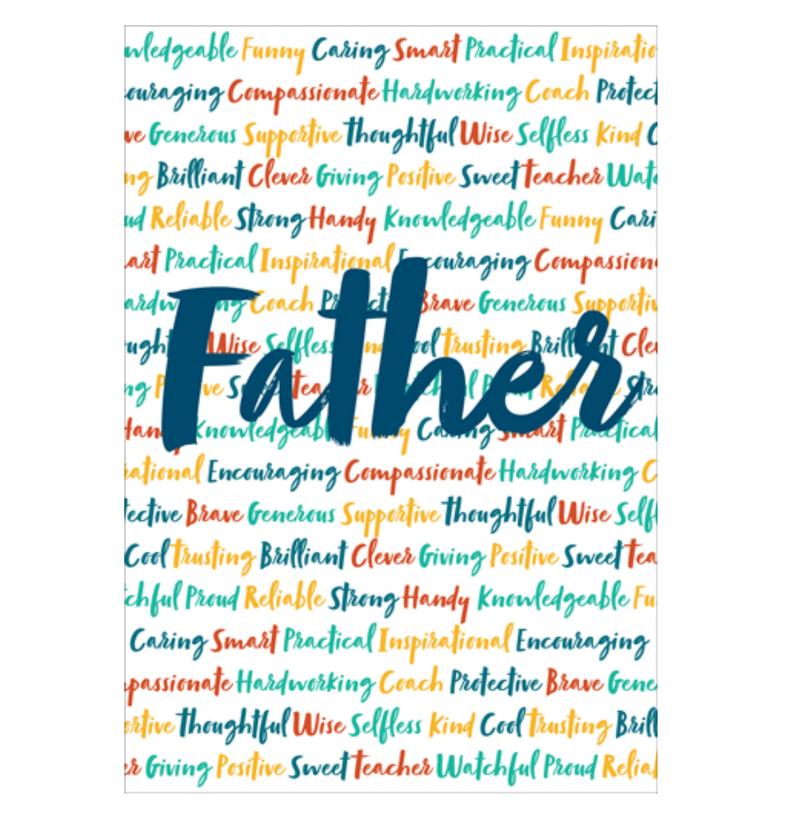 Caspari Father's Day Card Father Words – 1 Card & 1 Envelope