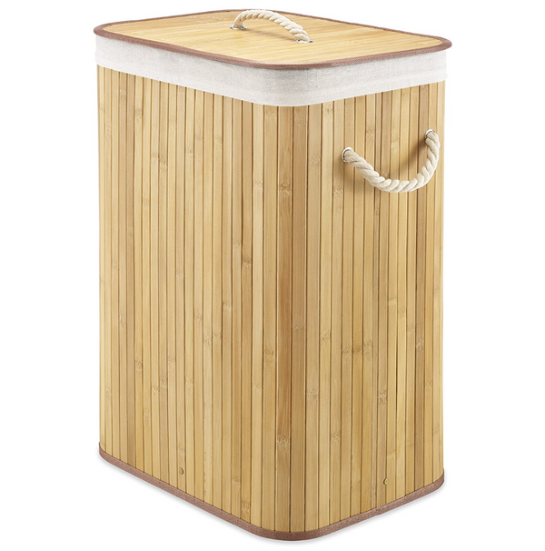 Bamboo Laundry Hamper With Rope Handles – Natural Stain – UES Delivery Only