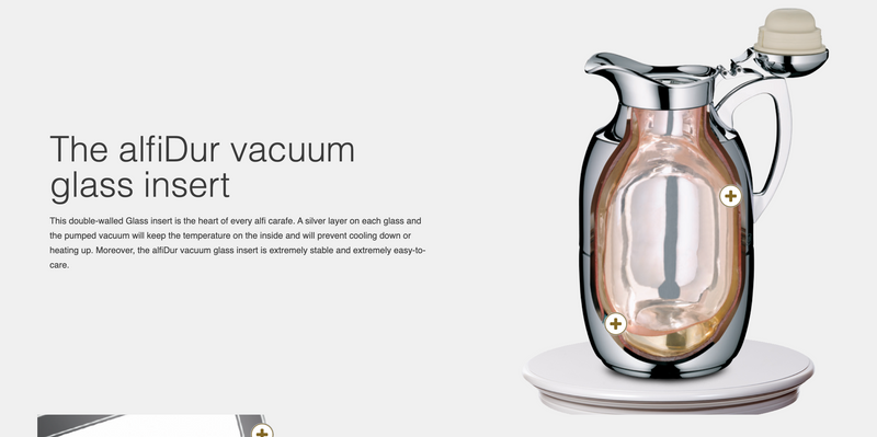 Alfi Senso Thermal Dispenser Vacuum Carafe – 1.5 Liter – Chrome Plated