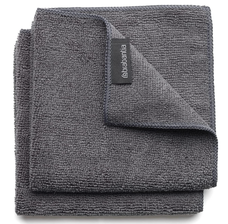Brabantia Microfiber Cleaning Cloths  2 Pack – Dark Grey