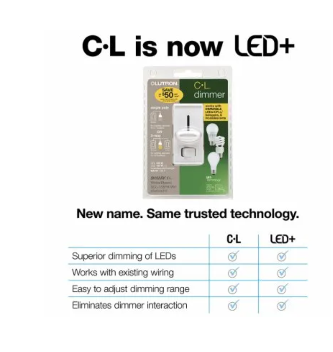 Lutron Skylark LED+ Dimmer - Single-Pole/3-Way Dimmer Switch –150-Watt – Ivory