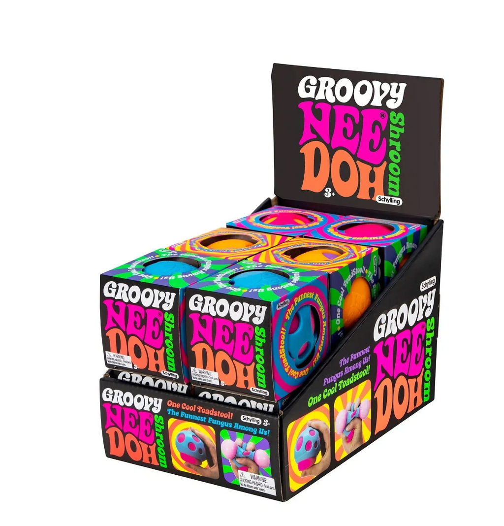 NeeDoh Groovy Shrooms Squish-able Toy – Assorted Colors – Sold Individ