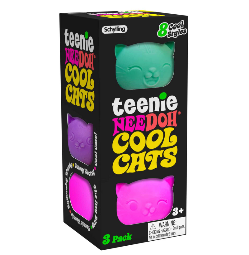 Teenie NeeDoh Cool Cats – Assorted Colors – Pack of 3