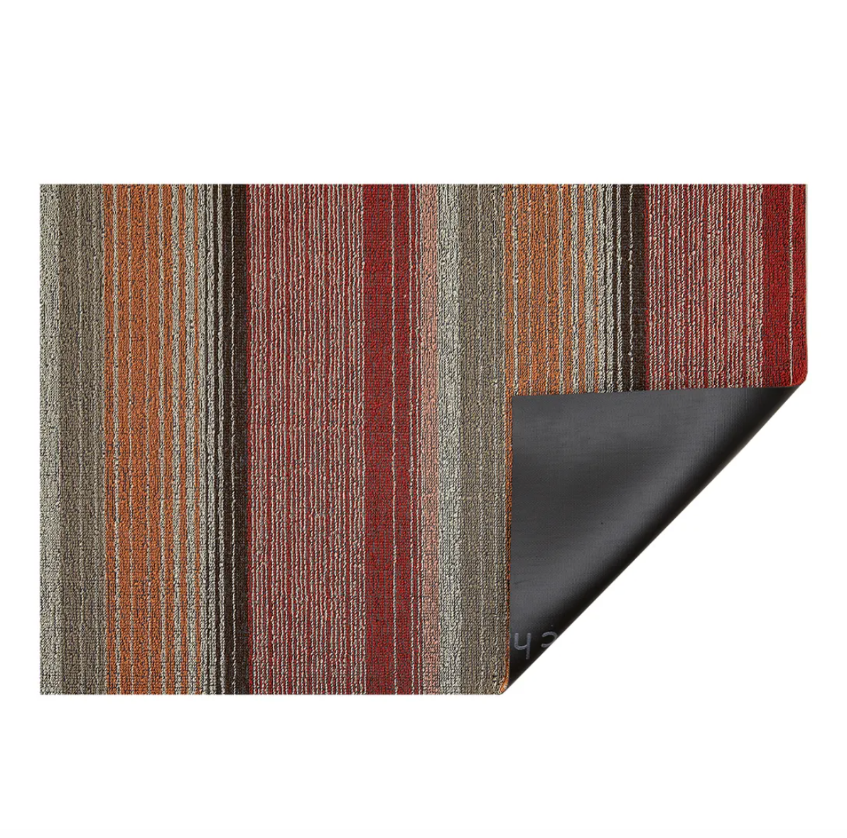 Chilewich Pop Stripe Shag Doormat – Paprika – 18" x 28"
