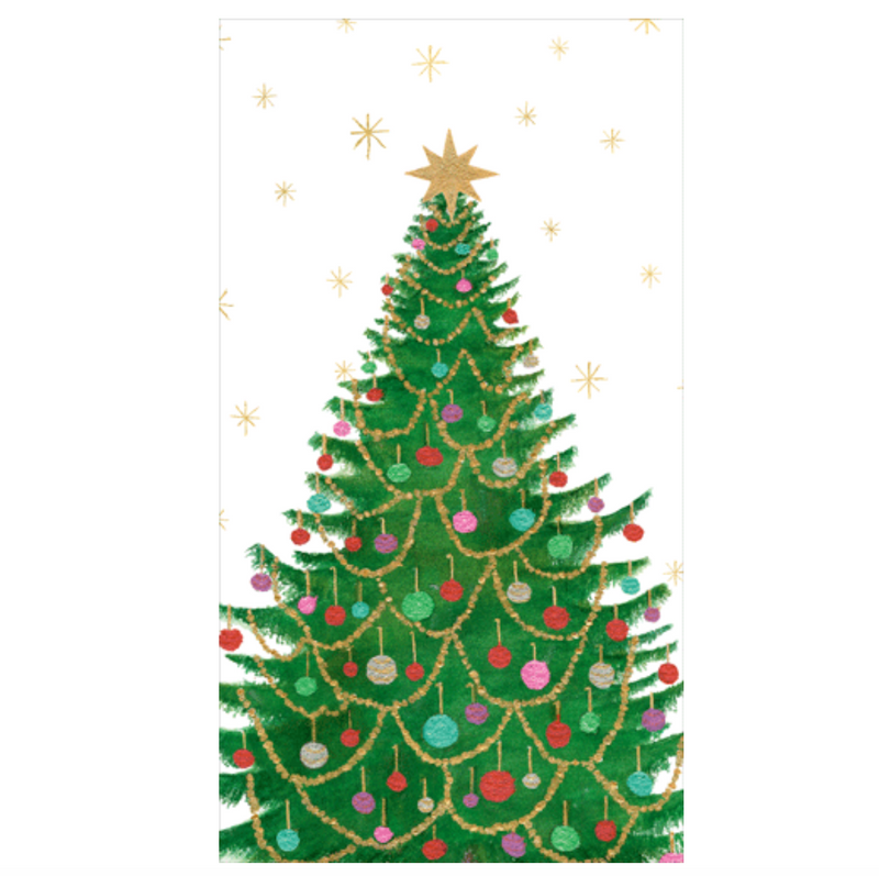 Caspari Merry And Bright Christmas Guest Towels – 15pk