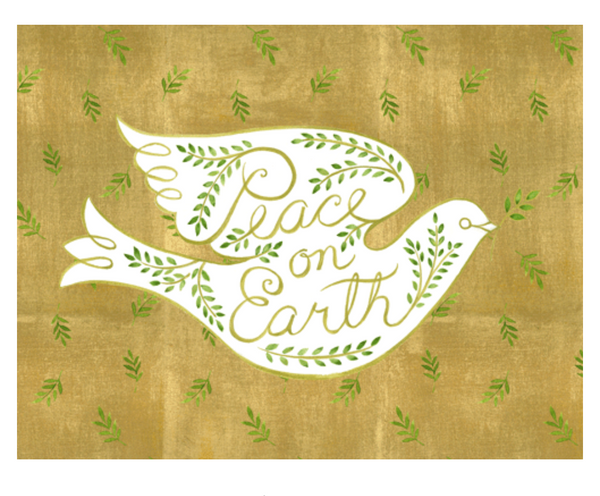 Caspari Peace On Earth Dove Boxed Christmas Cards – 16 Cards/Envelopes