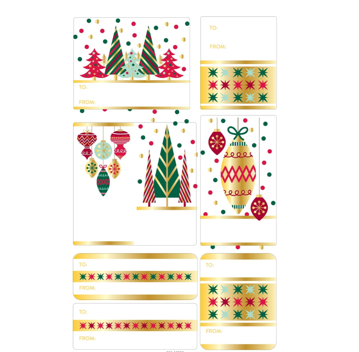Happy Christmas Icons Adhesive Gift Labels – 36 Pack