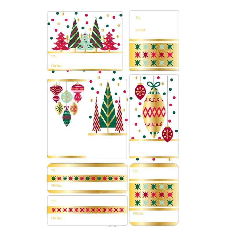 Design Design Happy Christmas Icons Adhesive Gift Labels – 36 Pack