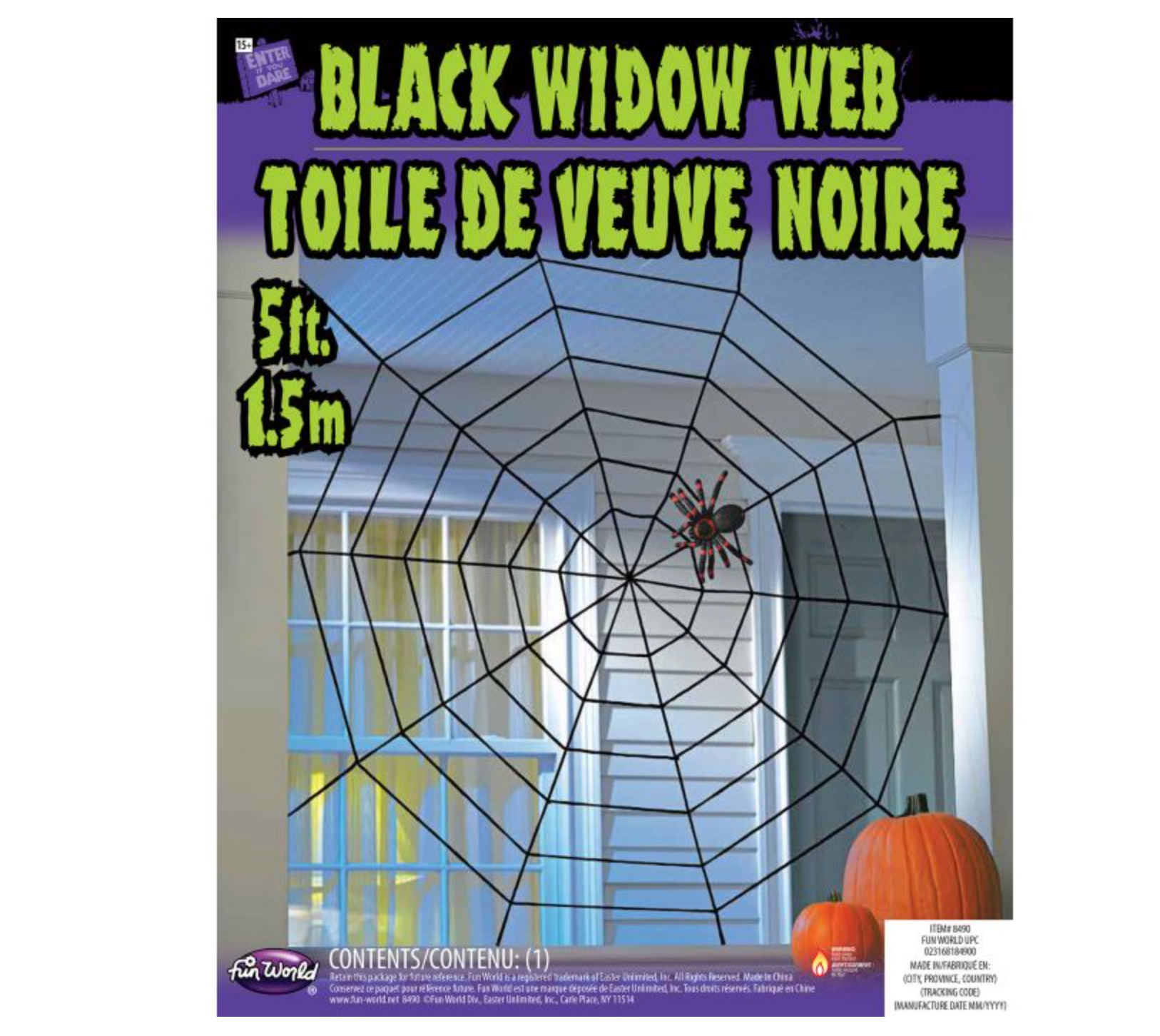 Black Widow Rope Spider Web – 5ft