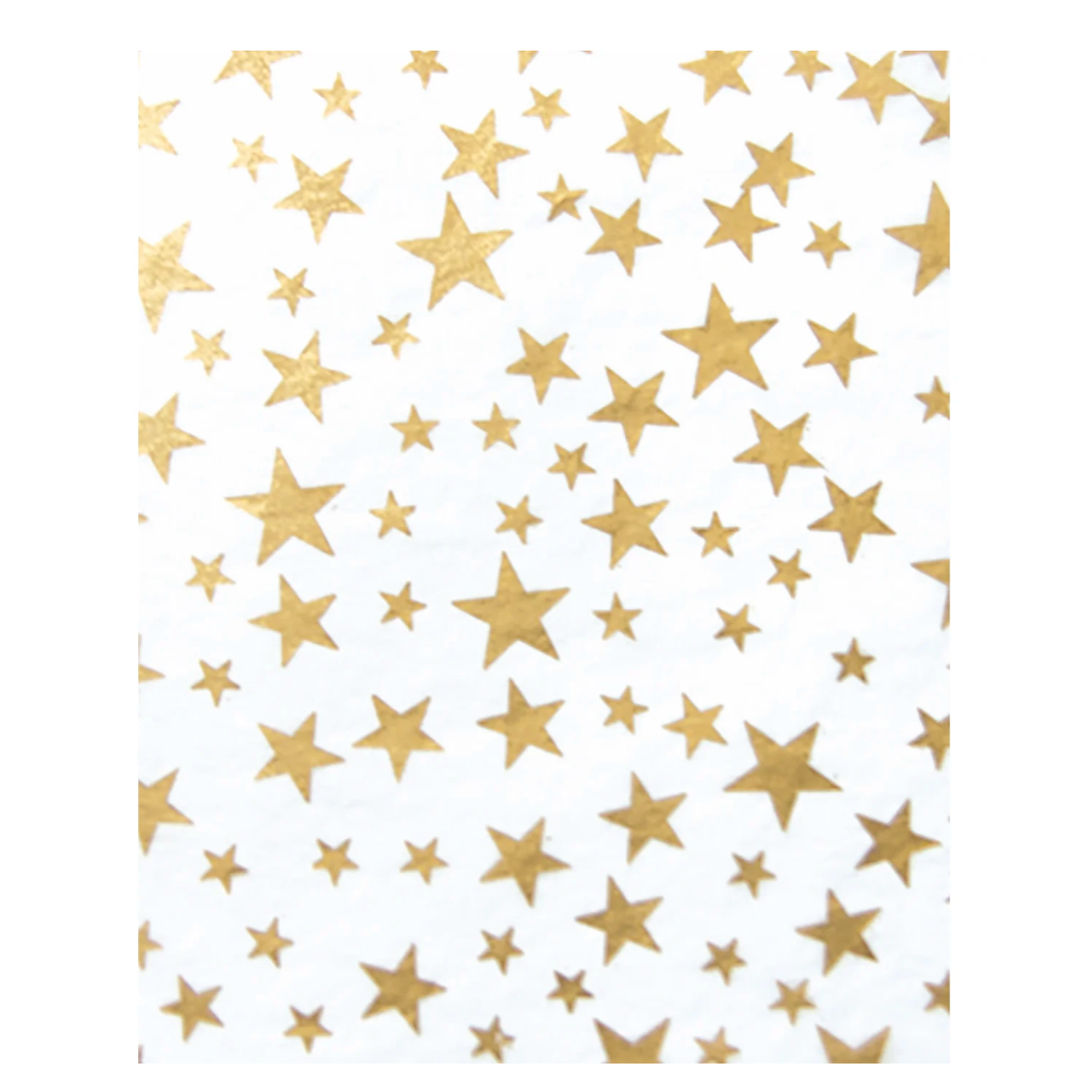Gold Stars on White Tissue Paper – 2 Sheets Per Color – 10 Total