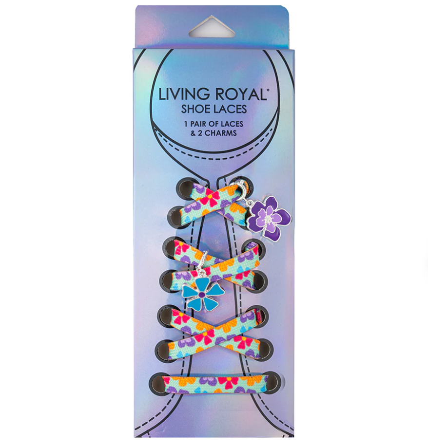 Living Royal Flower Power Shoelaces + Charm Set