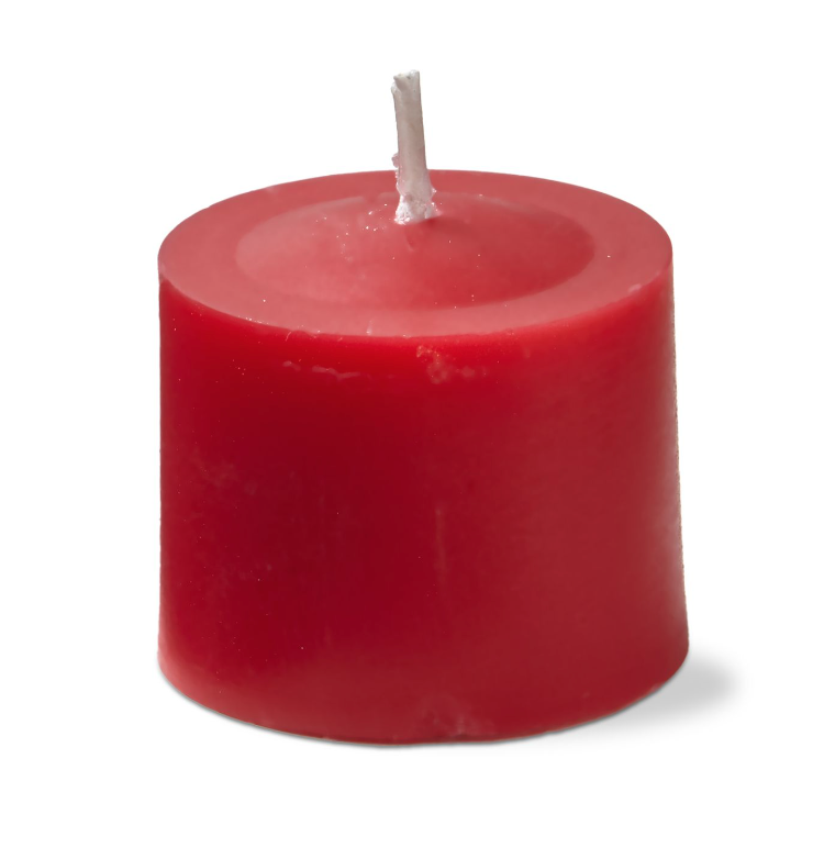 Tag Votive Wax Candles – Red – 12-Pk.