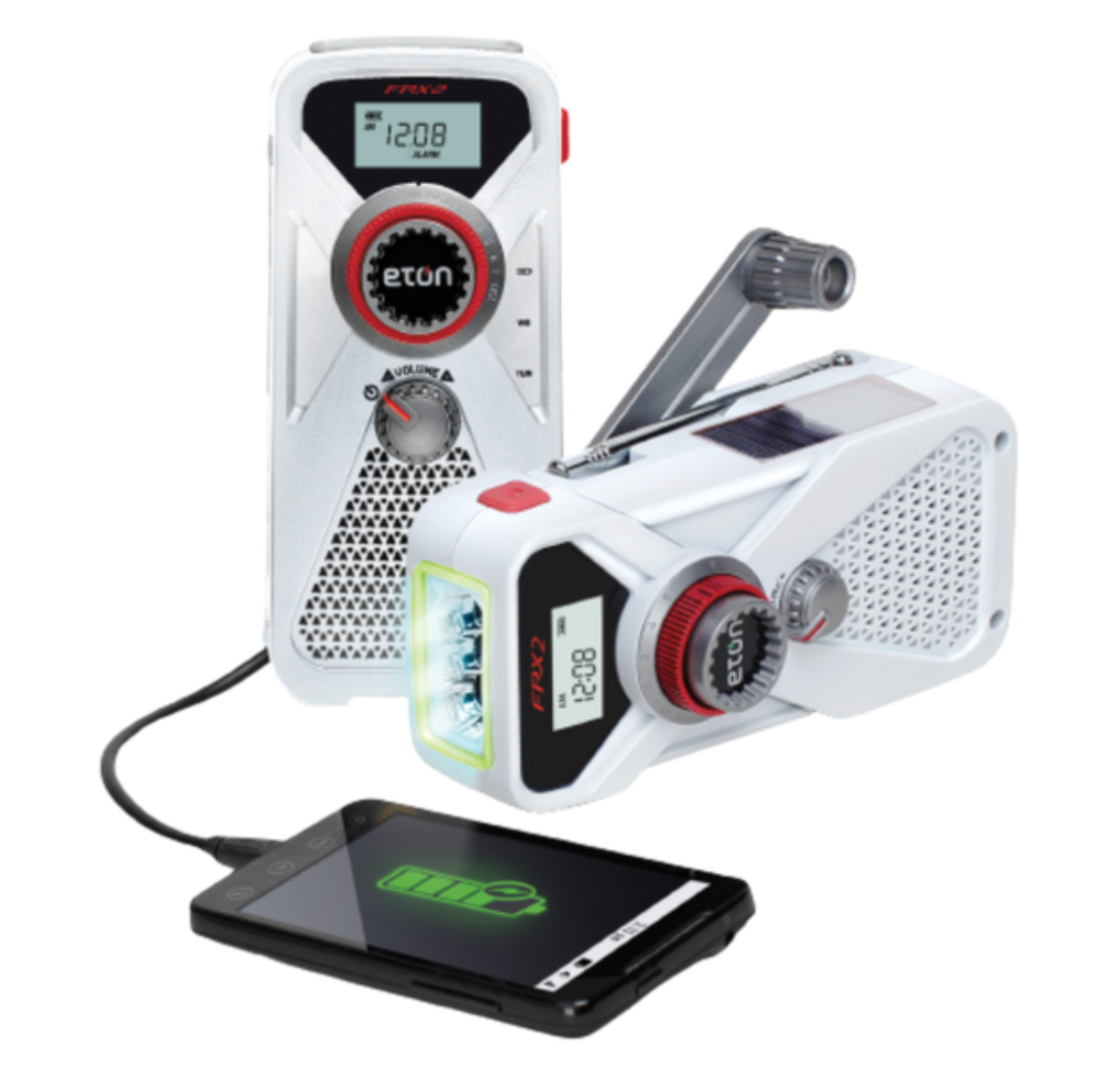 FRX2 Emergency Hand Crank Weather Alert Radio with LED Flashlight + Phone Charger