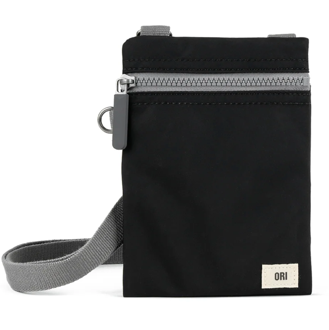 ORI Chelsea Recycled Nylon Crossbody Extra Pocket Bag – Black